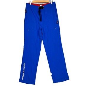 VTG Tommy Hilfiger Pants Mens M Blue Nylon Y2K Spell Out EUC
